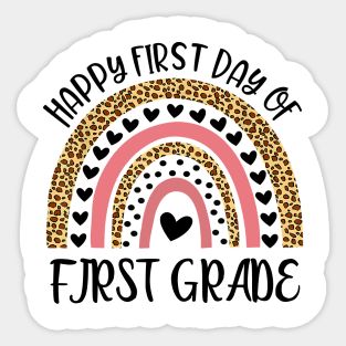 Back To School Rainbow Happy First Day Of First Grade Sticker